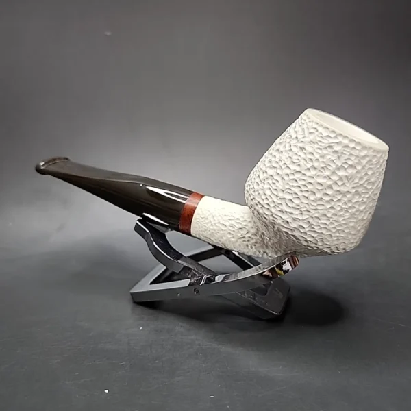 MBSD Meerschaum Deluxe Rusticated Cutty Block Meerschaum Pipe, Briar-Mortise - Image 6