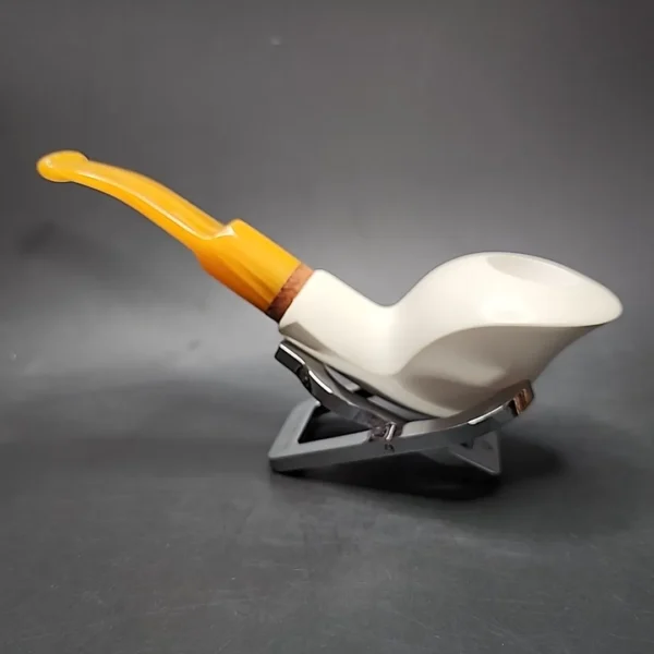 MBSD Meerschaum Deluxe Cobra Block Meerschaum Pipe, Briar-Mortise - Image 7