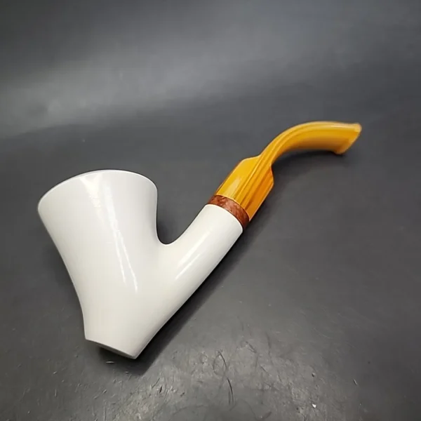 MBSD Meerschaum Deluxe Saxophone Block Meerschaum Pipe, Briar-Mortise - Image 7