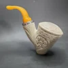 MBSD Meerschaum Silver Reverse Calabash Vase Block Meerschaum Pipe, New - Image 7