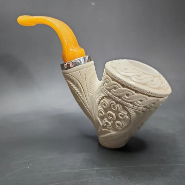 MBSD Meerschaum Silver Reverse Calabash Vase Block Meerschaum Pipe - Image 7