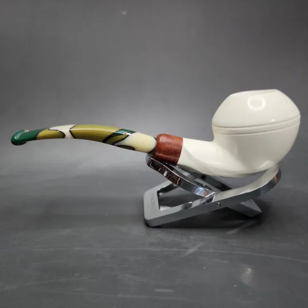 MBSD Meerschaum Deluxe Rhodesian Block Meerschaum Pipe, Briar-Mortise - Image 7
