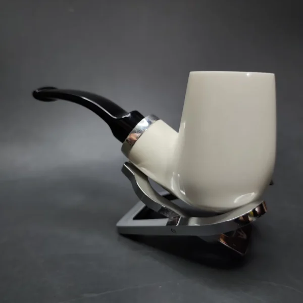 MBSD Meerschaum Silver Reverse Calabash Stack Block Meerschaum Pipe - Image 7