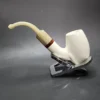 MBSD Meerschaum Deluxe Smooth Barrel Block Meerschaum Pipe, Briar-Mortise - Image 7