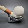 MBSD Meerschaum Deluxe Translucent Bent Apple Block Meerschaum Pipe, Briar-Mortise - Image 8