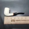 MBSD Meerschaum Deluxe Bent Billiard Block Meerschaum Pipe, Briar-Mortise - Image 8