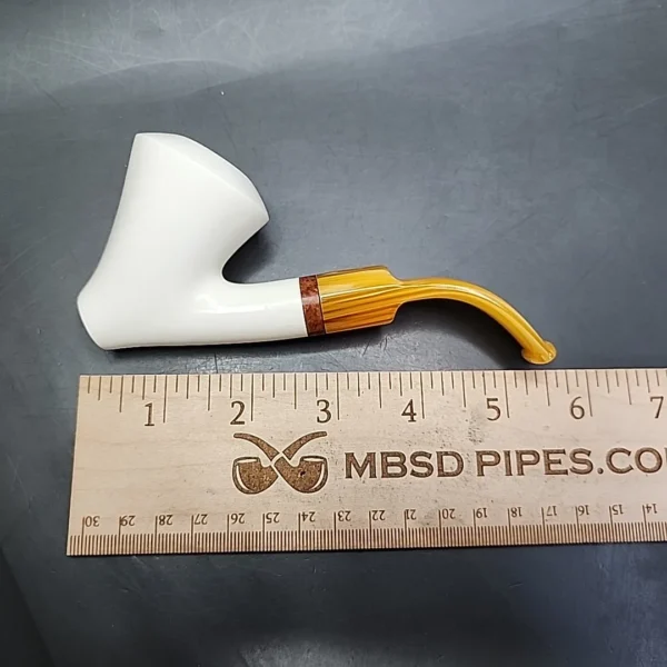 MBSD Meerschaum Deluxe Saxophone Block Meerschaum Pipe, Briar-Mortise - Image 8