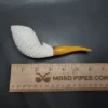 MBSD Meerschaum Deluxe Fish Block Meerschaum Pipe, Briar-Mortise - Image 8
