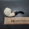 MBSD Meerschaum Deluxe Floral Rhodesian Block Meerschaum Pipe, Briar-Mortise - Image 8