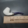 MBSD Deluxe Silver Bent Brandy Block Meerschaum Pipe, Briar-Mortise - Image 8