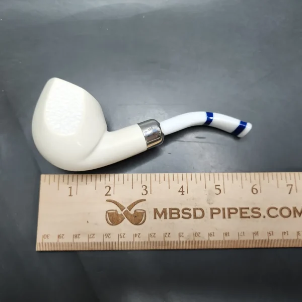 MBSD Deluxe Silver Meerschaum Panel Swan Block Meerschaum Pipe, Briar-Mortise - Image 8
