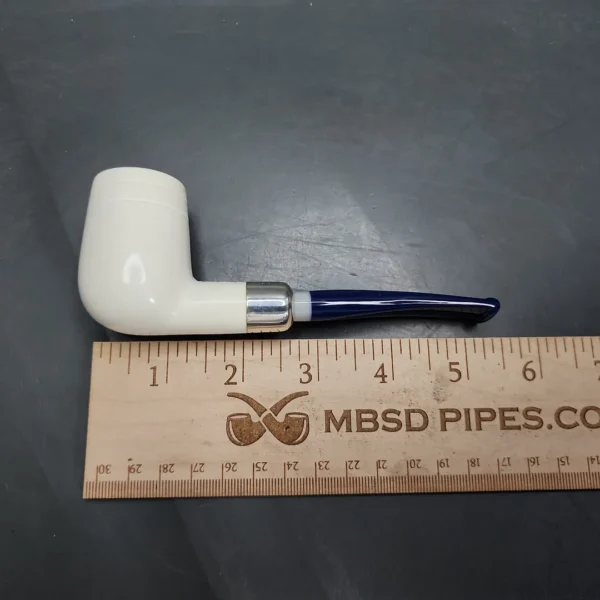 MBSD Meerschaum Deluxe Silver Billiard Block Meerschaum Pipe, Briar-Mortise - Image 8
