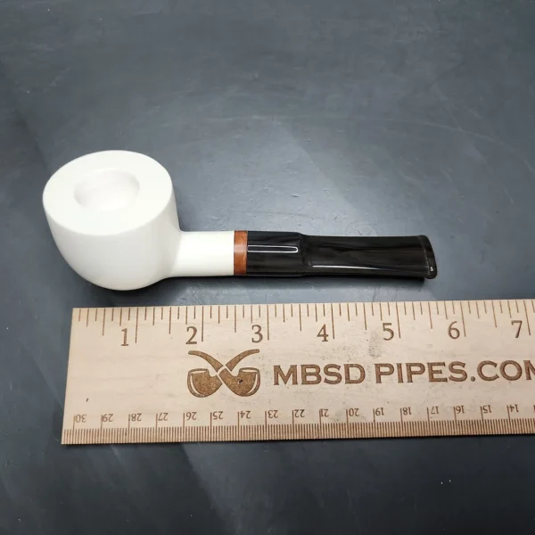 MBSD Meerschaum Deluxe Straight Pot Block Meerschaum Pipe, Briar-Mortise - Image 8
