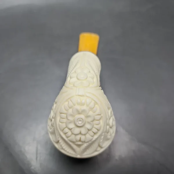 MBSD Meerschaum Silver Reverse Calabash Rhodesian Block Meerschaum Pipe - Image 8