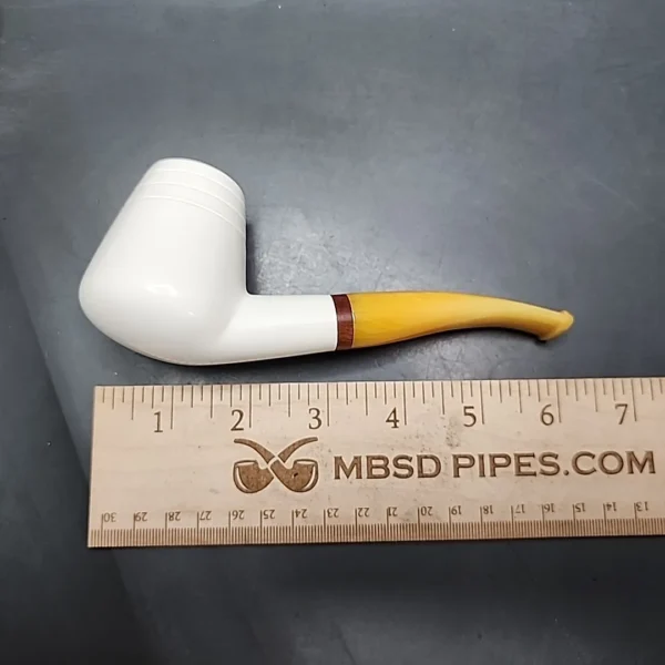MBSD Meerschaum Deluxe Volcano Block Meerschaum Pipe, Briar-Mortise - Image 8