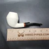 MBSD Meerschaum Deluxe Bent Rhodesian Block Meerschaum Pipe, Briar-Mortise - Image 8