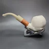 MBSD Meerschaum Deluxe Translucent Bent Apple Block Meerschaum Pipe, Briar-Mortise - Image 9