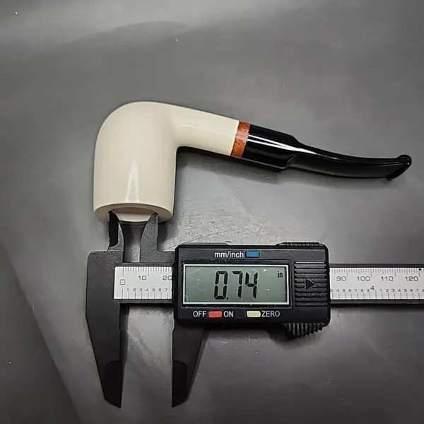 MBSD Meerschaum Deluxe Bent Billiard Block Meerschaum Pipe, Briar-Mortise - Image 9