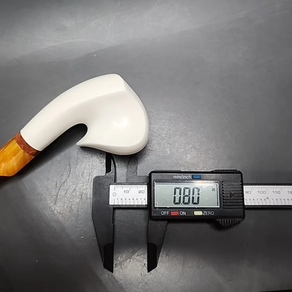 MBSD Meerschaum Deluxe Asymmetrical Dublin Block Meerschaum Pipe, Briar-Mortise - Image 9