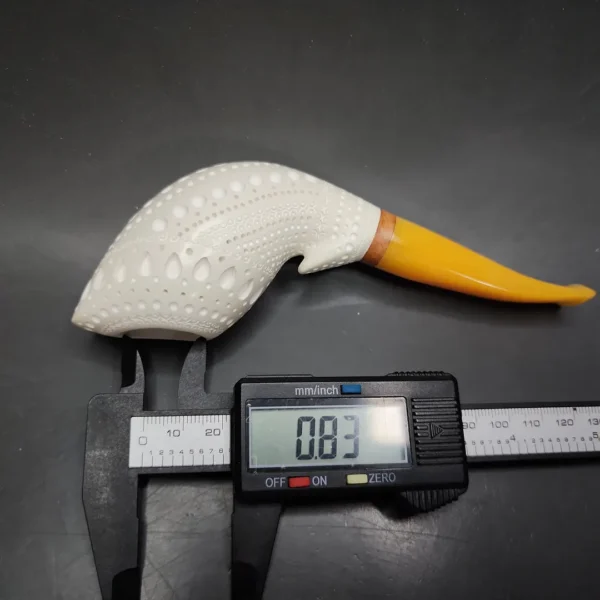 MBSD Meerschaum Deluxe Fish Block Meerschaum Pipe, Briar-Mortise - Image 9