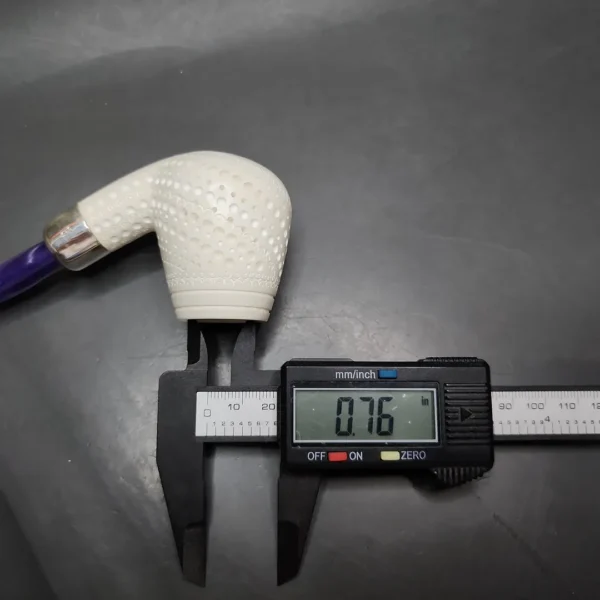 MBSD Deluxe Silver Bent Brandy Block Meerschaum Pipe, Briar-Mortise - Image 9