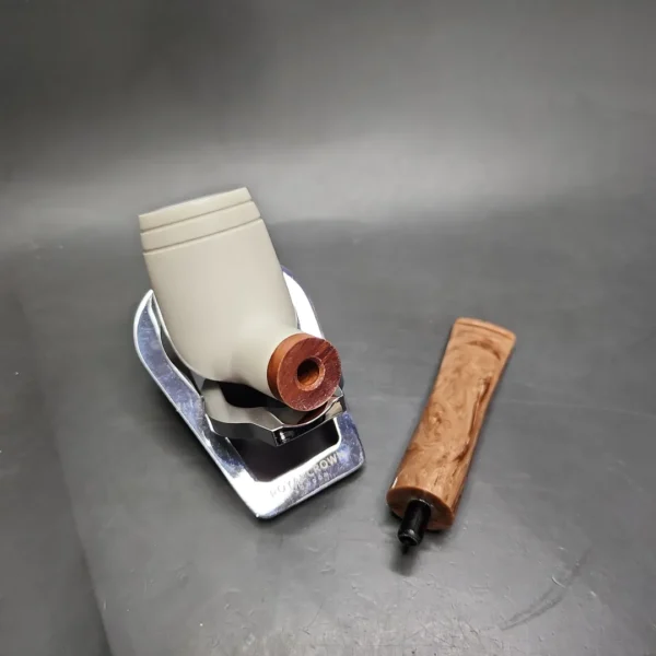 MBSD Meerschaum Deluxe Maigret Billiard Block Meerschaum Pipe, Briar-Mortise - Image 9