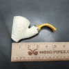 MBSD Meerschaum Silver Reverse Calabash Vase Block Meerschaum Pipe, New - Image 9