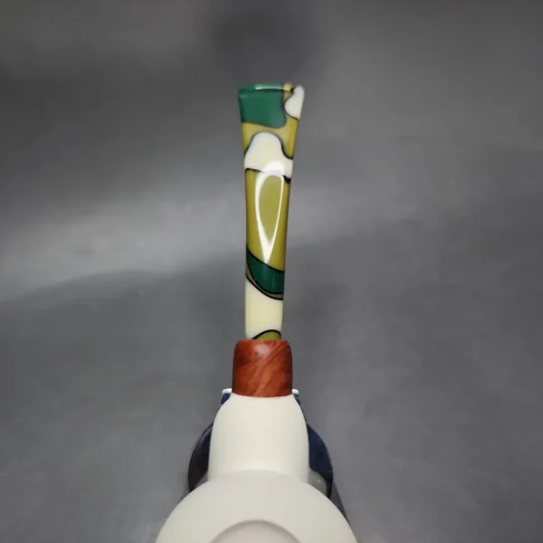 MBSD Meerschaum Deluxe Rhodesian Block Meerschaum Pipe, Briar-Mortise - Image 9