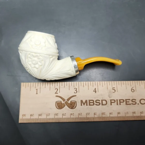 MBSD Meerschaum Silver Reverse Calabash Rhodesian Block Meerschaum Pipe - Image 9