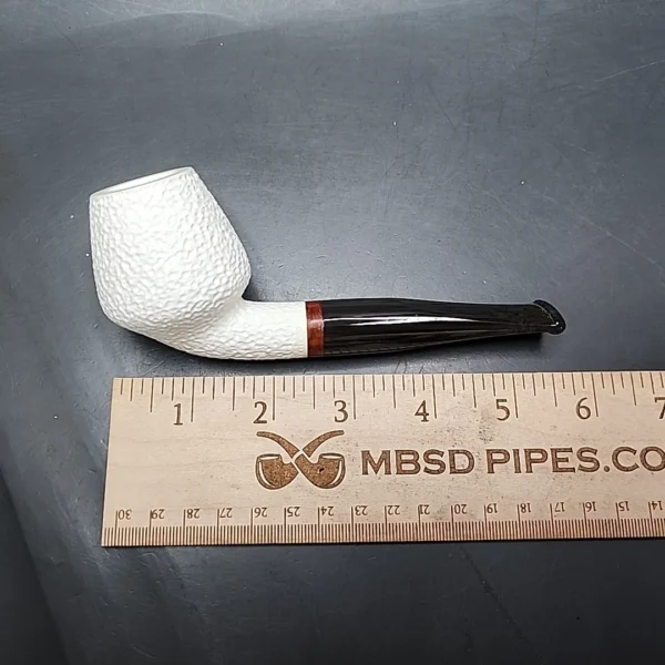 MBSD Meerschaum Deluxe Rusticated Cutty Block Meerschaum Pipe, Briar-Mortise - Image 9