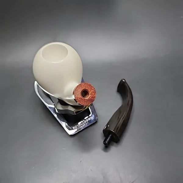 MBSD Meerschaum Deluxe Bent Apple Block Meerschaum Pipe, Briar-Mortise - Image 10