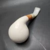 MBSD Meerschaum Deluxe Translucent Bent Apple Block Meerschaum Pipe, Briar-Mortise - Image 10