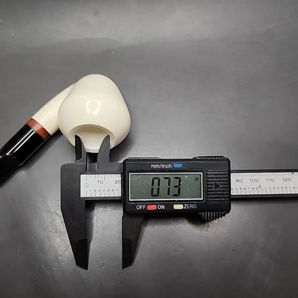 MBSD Meerschaum Deluxe Bent Rhodesian Block Meerschaum Pipe, Briar-Mortise - Image 10