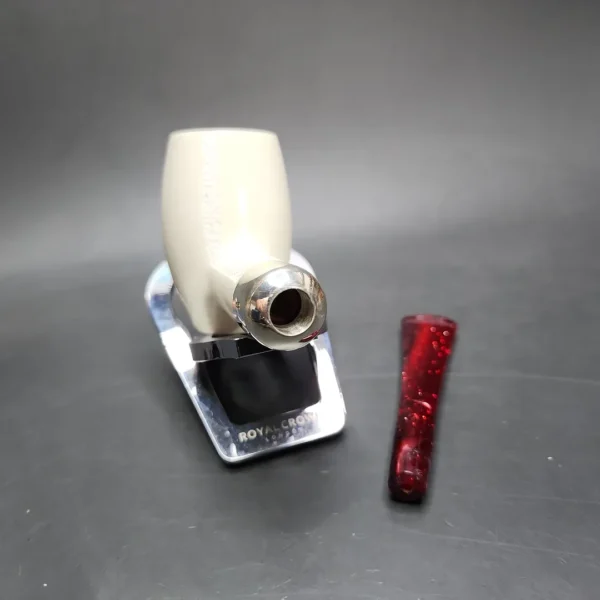 MBSD Meerschaum Deluxe Silver Barrel Block Meerschaum Pipe, Briar-Mortise - Image 10