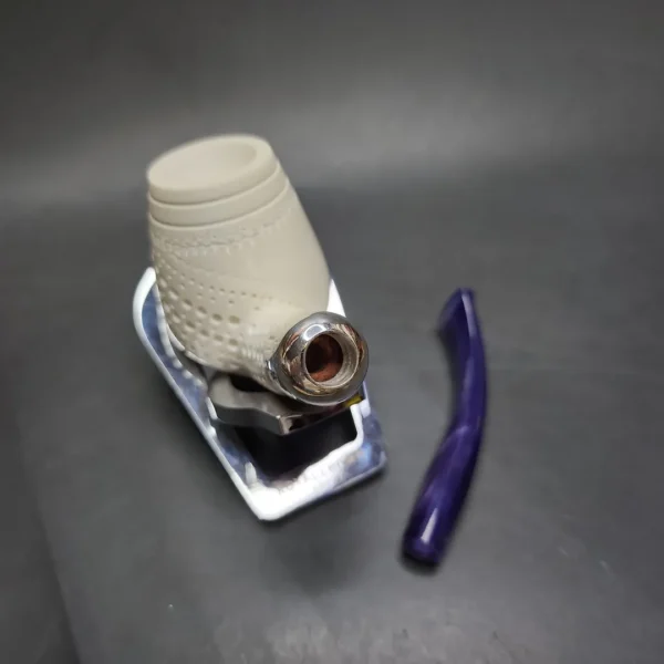 MBSD Deluxe Silver Bent Brandy Block Meerschaum Pipe, Briar-Mortise - Image 10