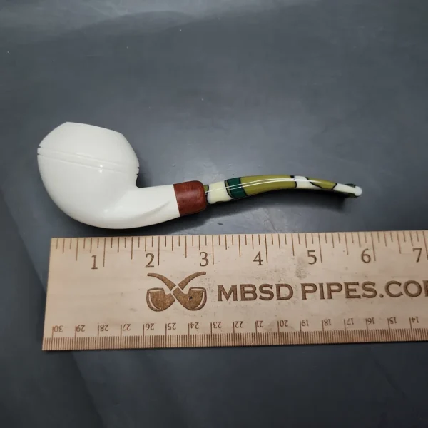 MBSD Meerschaum Deluxe Rhodesian Block Meerschaum Pipe, Briar-Mortise - Image 10