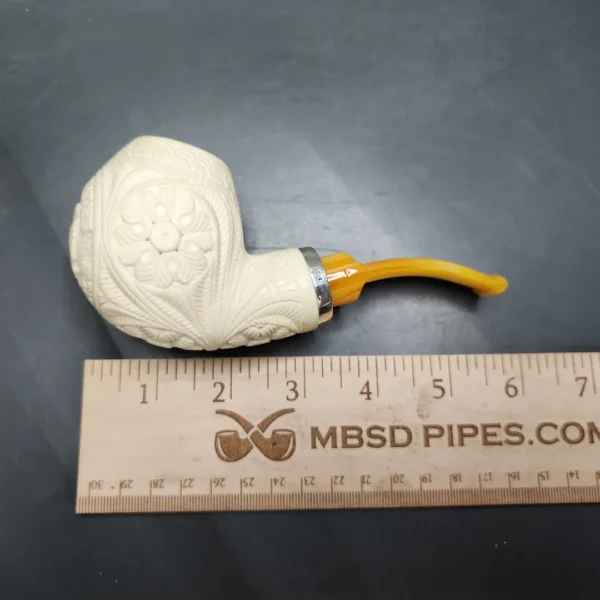 MBSD Meerschaum Silver Air Force Reverse Calabash Brandy Block Meerschaum Pipe - Image 10