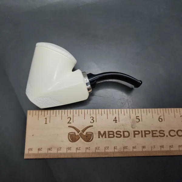 MBSD Meerschaum Silver Reverse Calabash Sitter Block Meerschaum Pipe, New - Image 10