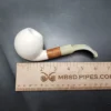 MBSD Meerschaum Deluxe Translucent Bent Apple Block Meerschaum Pipe, Briar-Mortise - Image 11