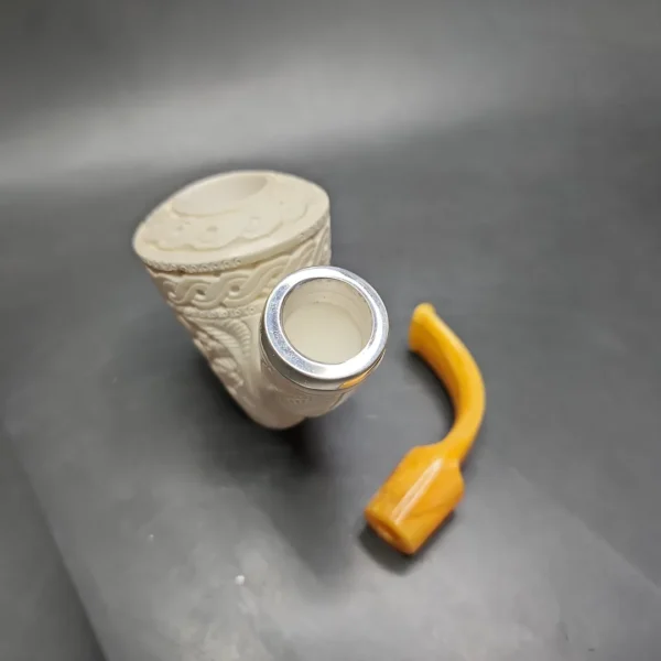 MBSD Meerschaum Silver Reverse Calabash Vase Block Meerschaum Pipe - Image 11