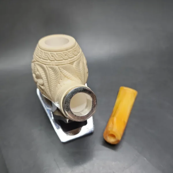 MBSD Meerschaum Silver Air Force Reverse Calabash Brandy Block Meerschaum Pipe - Image 11