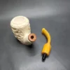 MBSD Meerschaum Deluxe Freemason Sitter Block Meerschaum Pipe, Briar-Mortise - Image 11