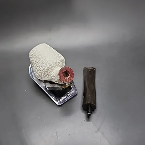 MBSD Meerschaum Deluxe Rusticated Cutty Block Meerschaum Pipe, Briar-Mortise - Image 11