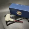 MBSD Meerschaum Deluxe Silver Barrel Block Meerschaum Pipe, Briar-Mortise - Image 11