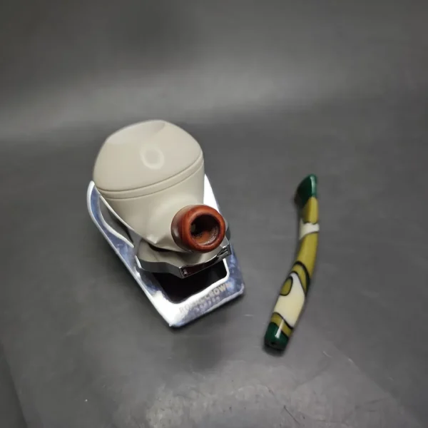 MBSD Meerschaum Deluxe Rhodesian Block Meerschaum Pipe, Briar-Mortise - Image 12