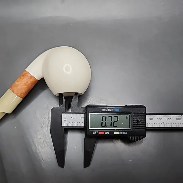 MBSD Meerschaum Deluxe Translucent Bent Apple Block Meerschaum Pipe, Briar-Mortise - Image 12