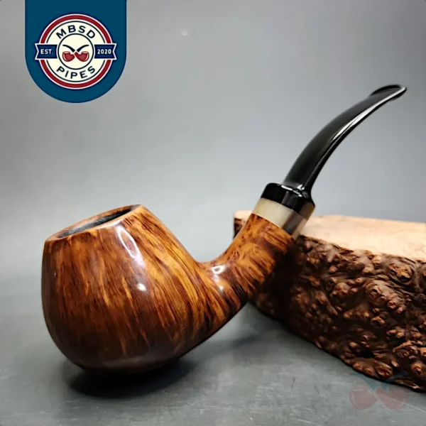 Hans Former Nielsen Smooth Brandy w/ Horn Estate Briar Pipe, Danish Estates - Image 2