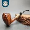 Wandi Riyadi Smooth Elephant's Foot w/ Horn Estate Briar Pipe, Unsmoked