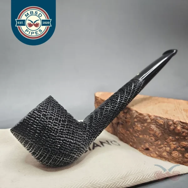 Luciano Sandblasted Morta Canadian Estate Pipe, Unsmoked