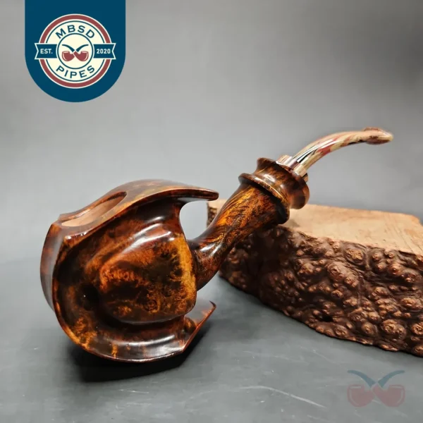 Andrey Kharitonov Smooth Blowfish Handmade Briar Pipe, New